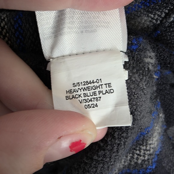 Gap Men's Gray Blue Plaid Relaxed Flannel Button Up Shirt Jacket Shacket Size S - Picture 6 of 8